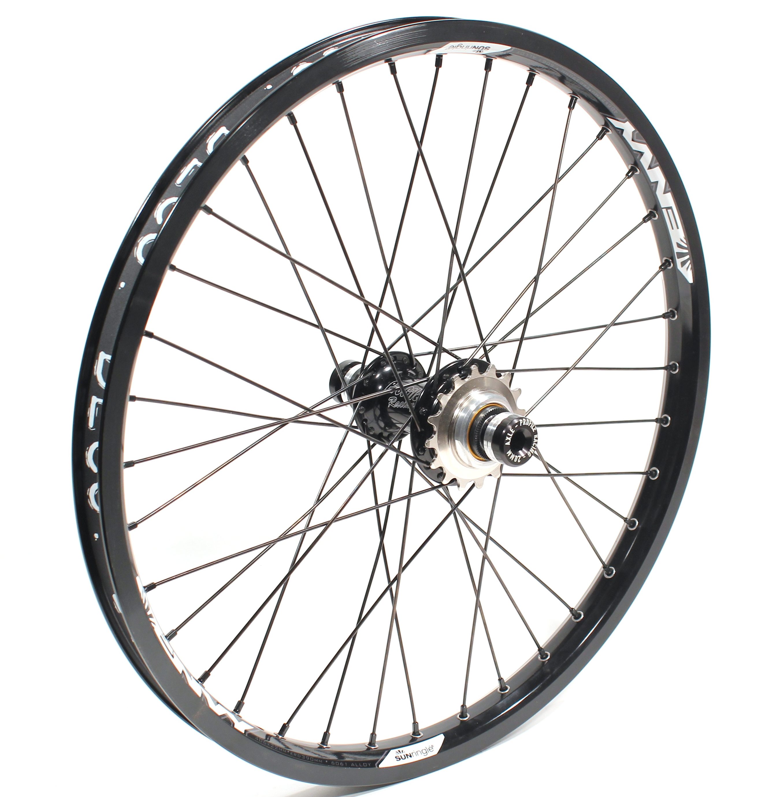 Alloy BMX Bike Wheels Wheelset Narrow Black 