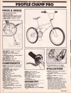 BMX Action Buyer Guide review of Profile's Champ Pro Complete 8302