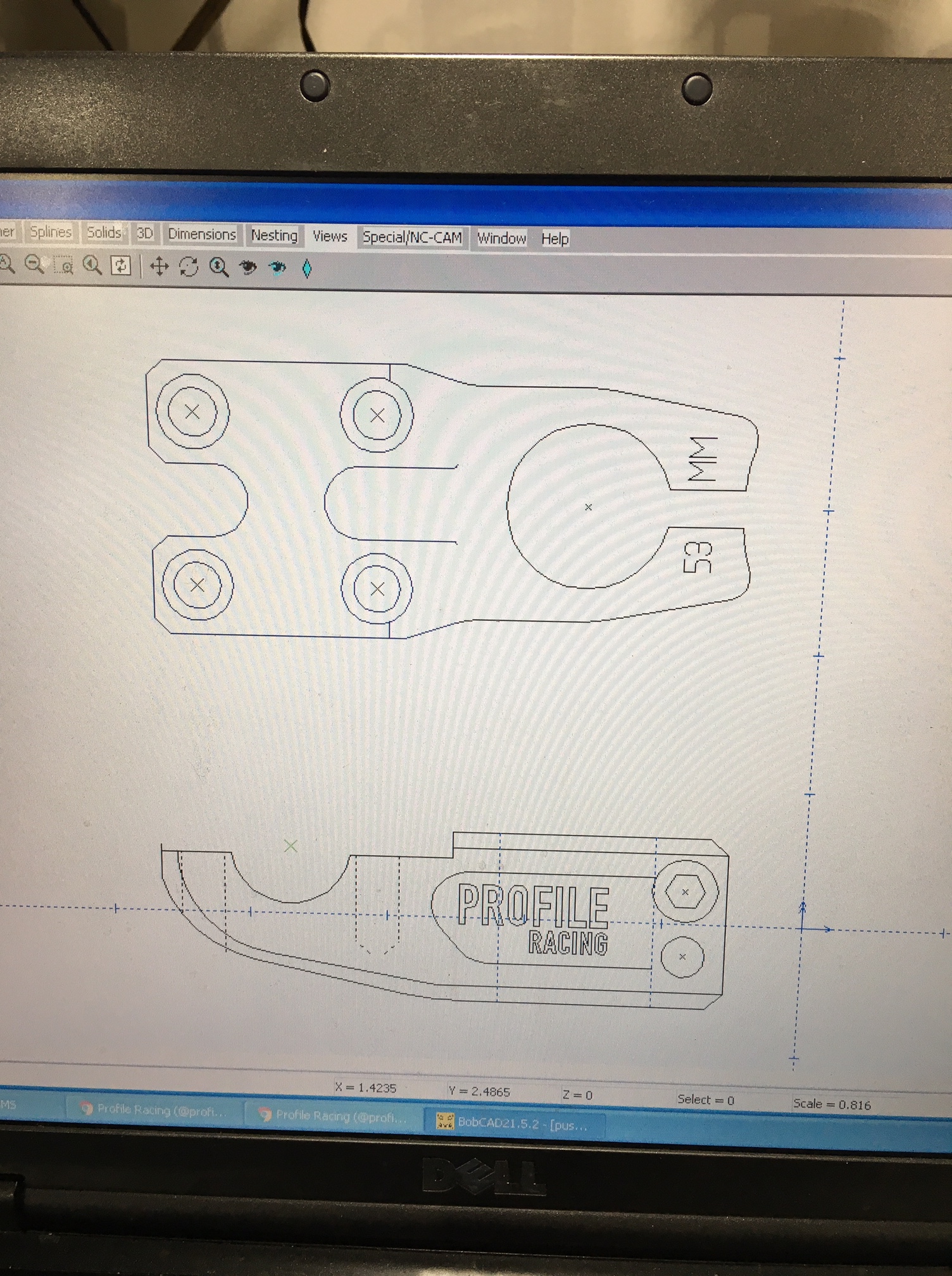 OG CAD drawing of Mulville's Push Stem (Late 08')